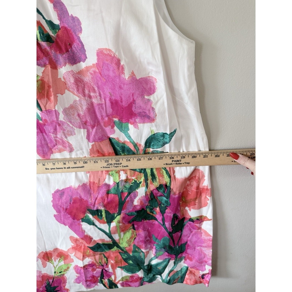 London Times Sleeveless Floral Sheath Dress Size 18 Derby Wedding Spring Summer - Picture 3 of 7